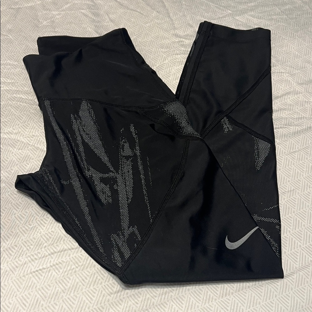 Nike Black Leggings with Gray Accents